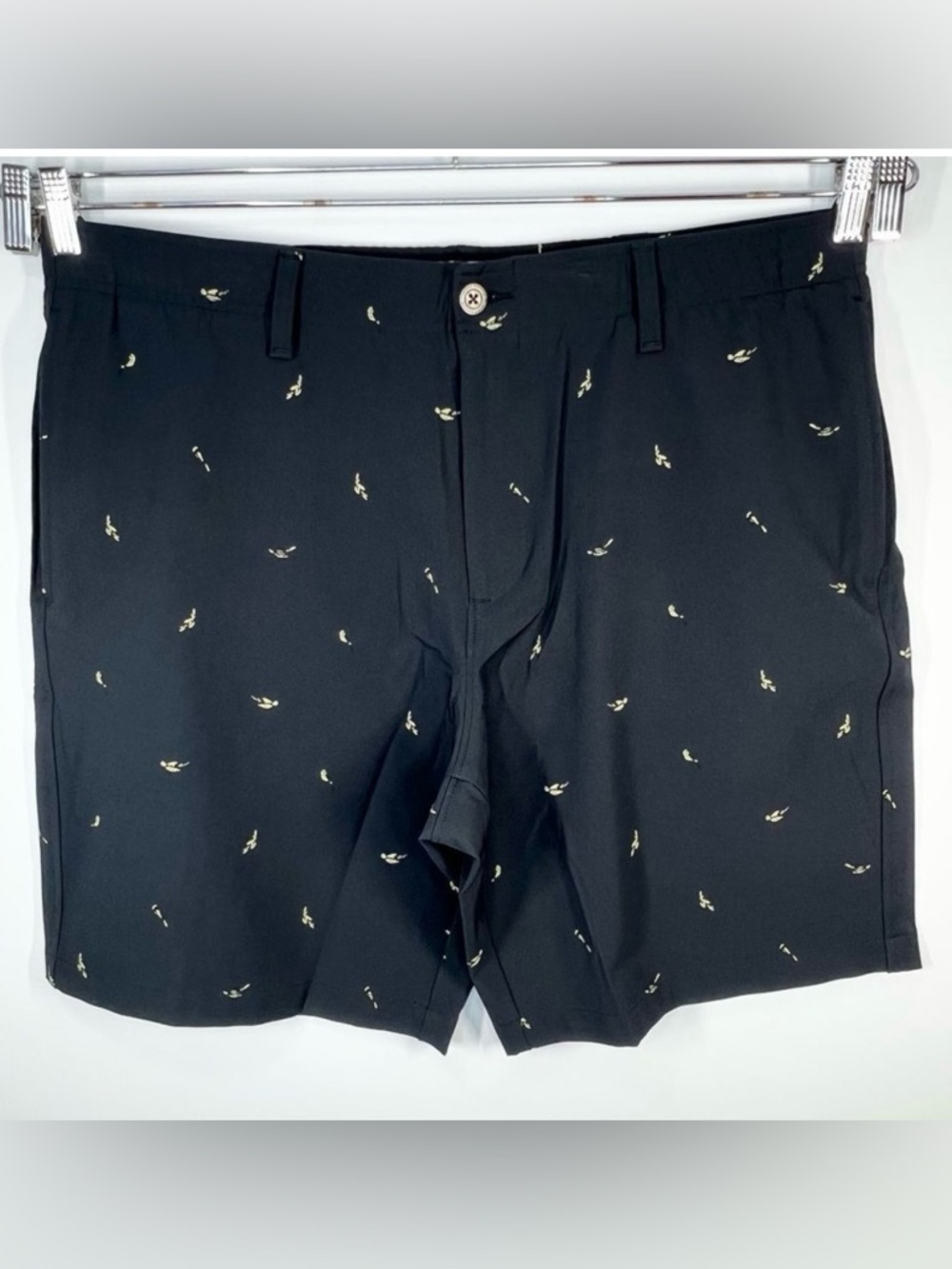 NWT Under Armour Black Golf Shorts Bird Print 40